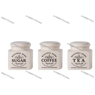 Coffee Tea Sugar Container Set - 3-teiliges Set Café-Lebensmittelbehälter mit Deckel, Aufbewahrungsdose,