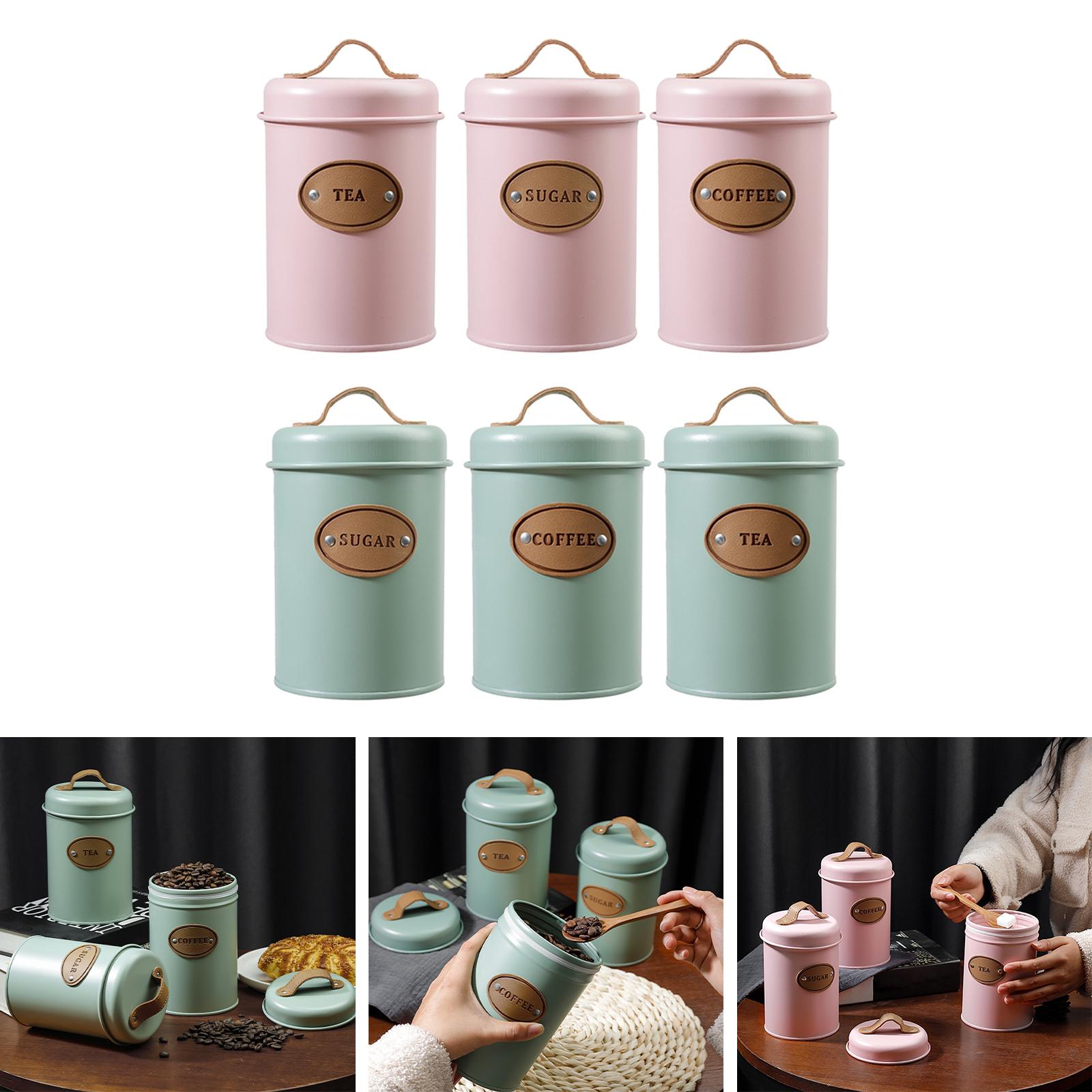 Coffee Tea Sugar Container Set - 3-teiliges Mehrzweck-Küchenbehälter-Set für Kaffee und Zucker