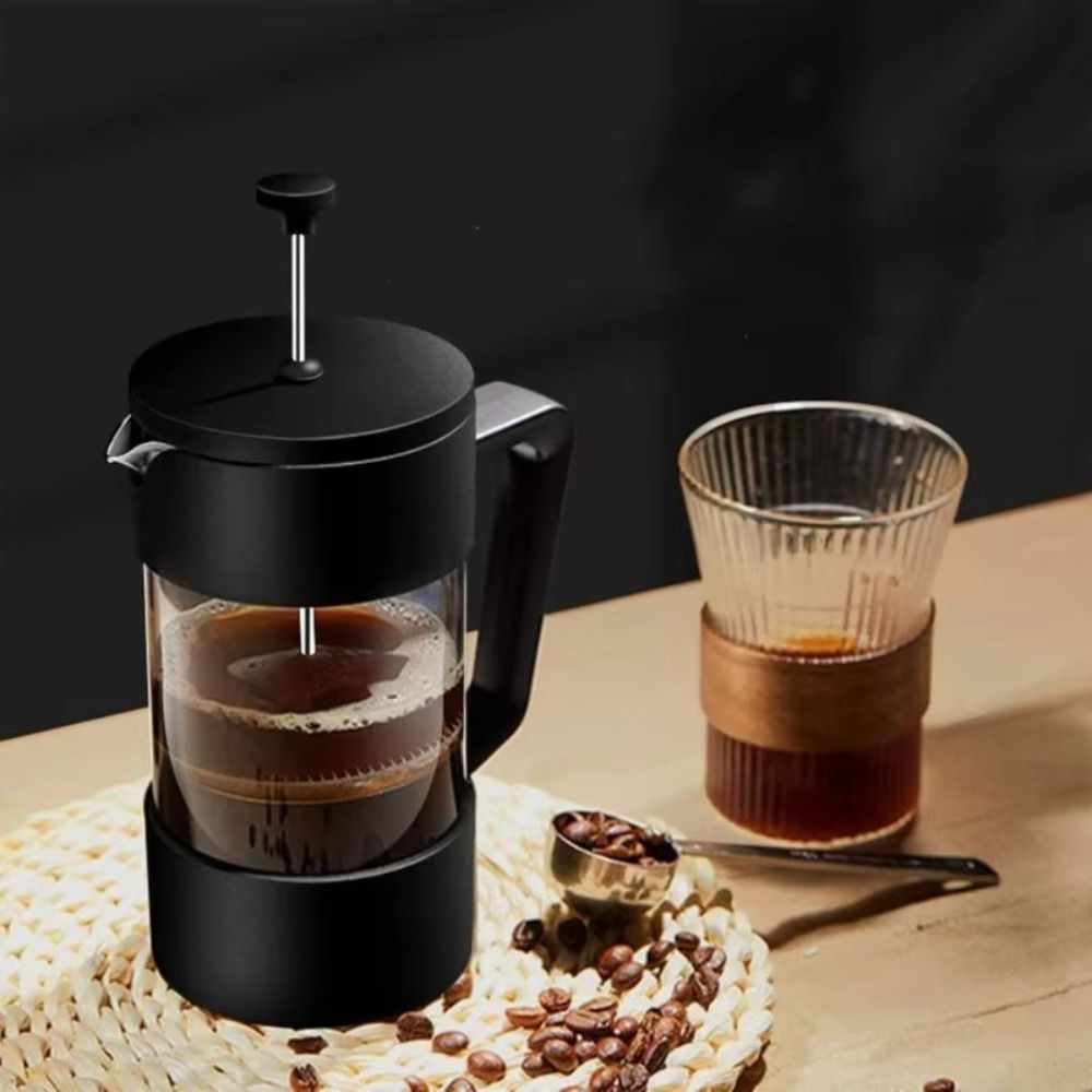 French Press Glass - Verstärkte Glas-French-Press-Kaffeemaschine Hitzebeständig Spülmaschinenfest Handfilterkanne Multifunktionales