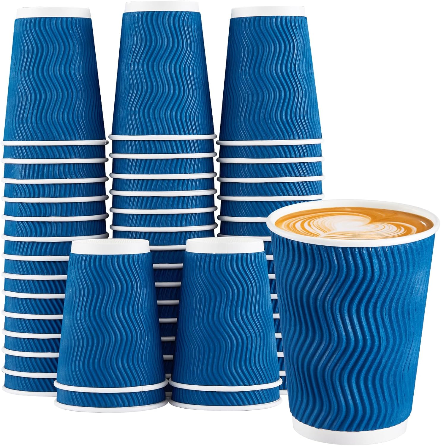 Wallpaper Coffee And Tea - 12OZ Einweg-Kaffeebecher Isolierte Wellpappe-Kaffeebecher mit Gerippter