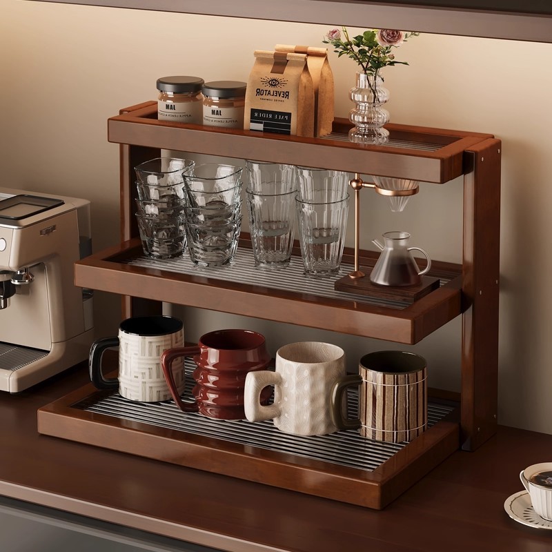 Coffee Tea Place - Tischbecherhalter, Regal, Esstisch, Becheraufbewahrungsregal, mehrstöckiges Teetassen-