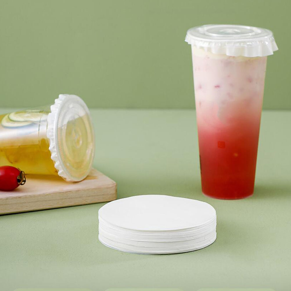 Coffee Tea Drink - 200 Stück auslaufsichere Papierdichtungspads, runde Papierfolie