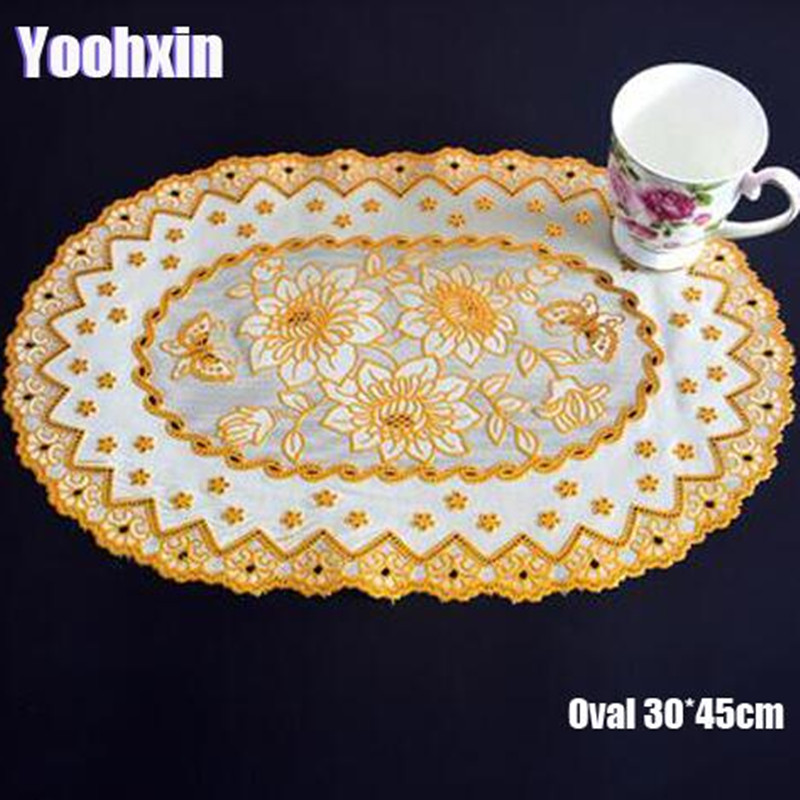 Coffee Tea Place - HOT Oval Spitze PVC Gold Kunststoff