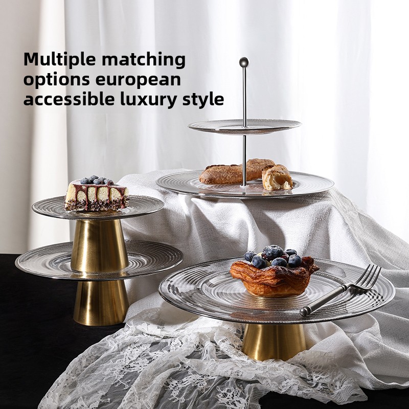 Coffee Tea Break - Europäischer Dessert-Tischständer, hoher Snackständer aus Glas,