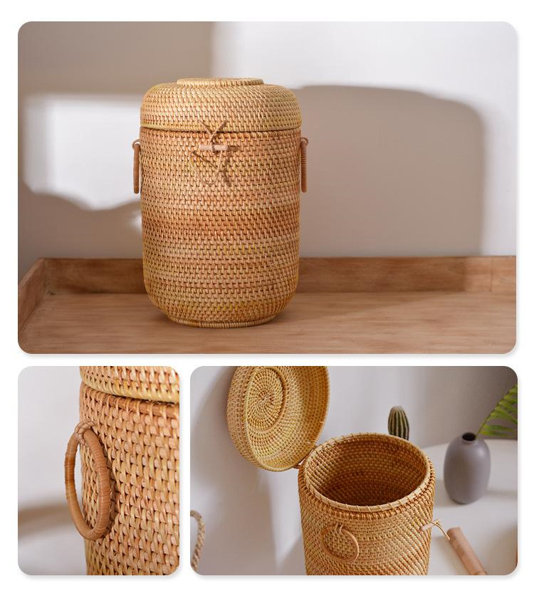 Handgewebte Rattan-Tee-Aufbewa – Coffee Tea And Sugar Canisters Bewertung und Preis
