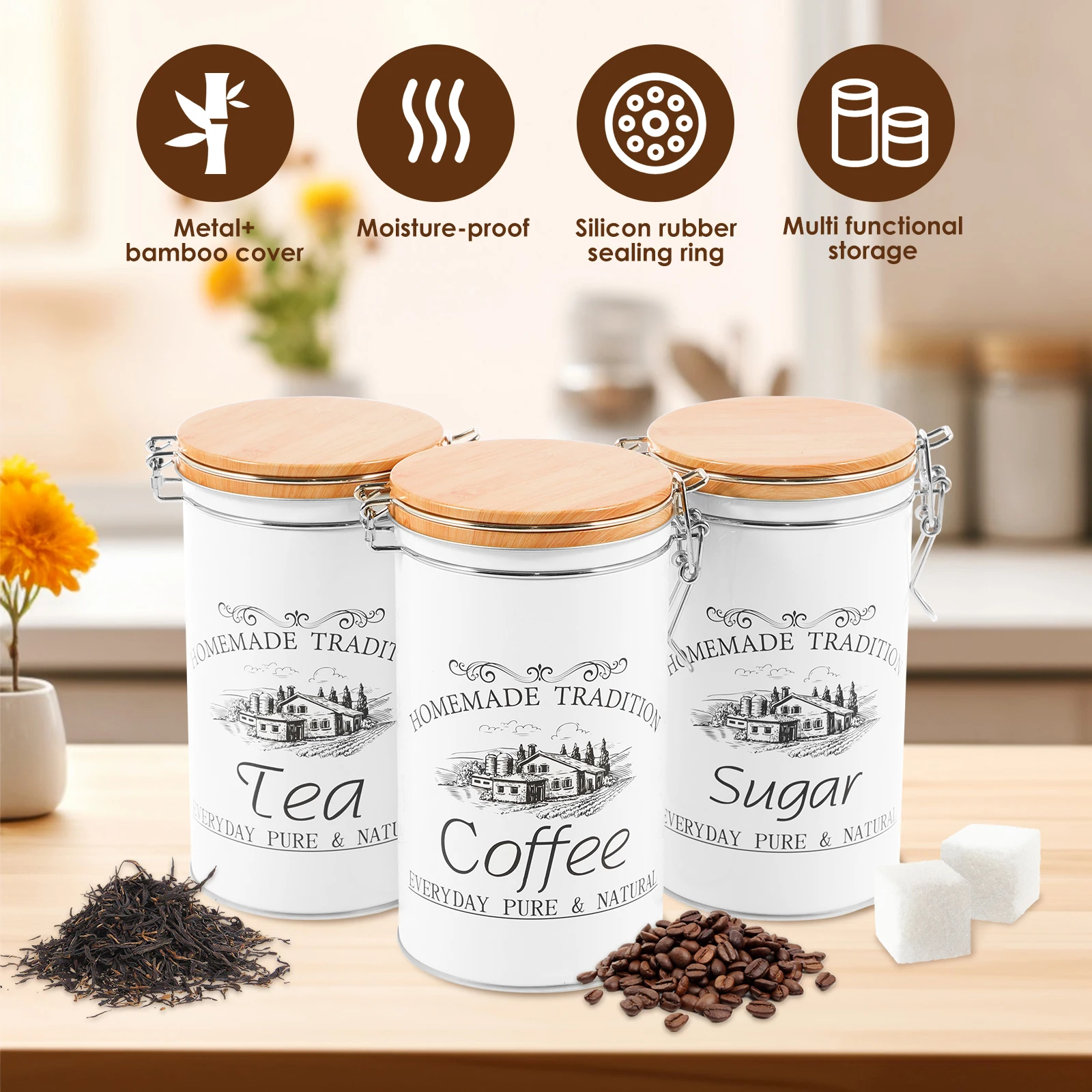 3 Teile/satz Tee Kaffee Zucker – Coffee Tea Sugar Container Set Bewertung und Preis