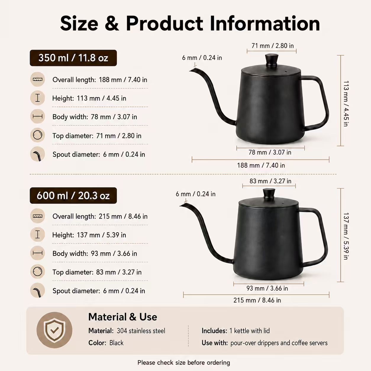 Kaffeekanne aus Edelstahl 304, – Coffee Tea And Sugar Canisters Bewertung und Preis