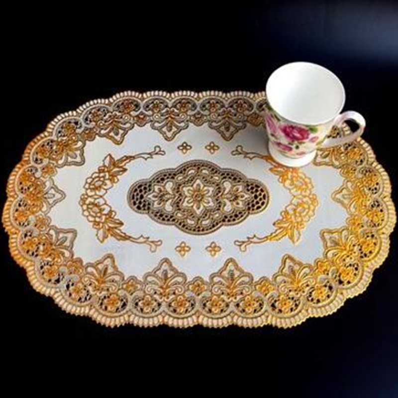 HOT Oval Spitze PVC Gold Kunst – Coffee Tea Place Bewertung und Preis
