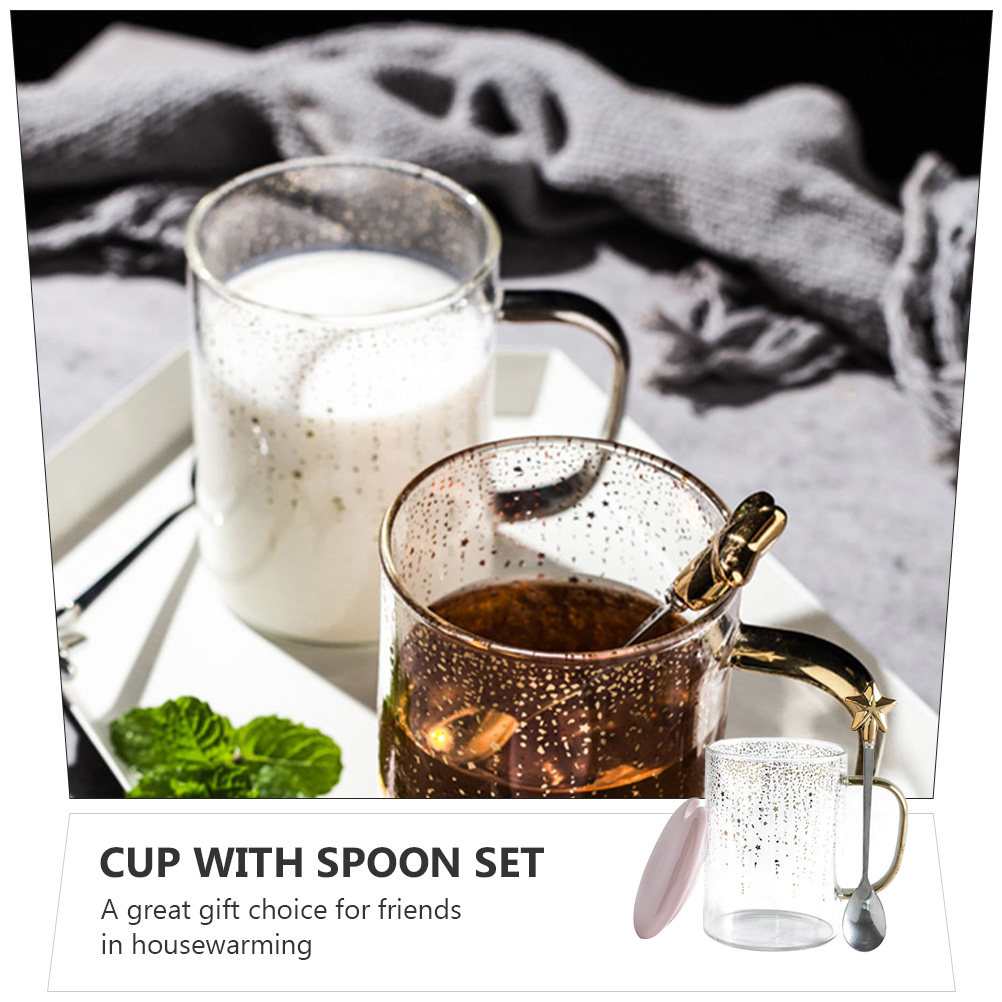 1 Set Glasbecher-Set mit Löffe – Coffee Tea Break Bewertung und Preis
